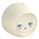 Розетка двойная компьютерная RJ45 кат.5e Rotondo, цвет бежевый ССТ