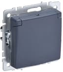 Розетка BRITE РСбш10-3-БрМ 16А IP20 с заземл. защ. шторки с крышкой механизм маренго IEK BR-R16-16-K35