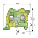 Клемма винтовая 16мм.кв. Земля ZS16