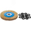 Щетка дисковая для точильно-шлифовального станка, витая стальная латунирован проволока 0,3мм, 200х32мм "Профессионал".