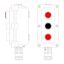 Взрывонепроницаемый пост управления из алюминия LCSD-03-B-MC-L1R(220)x1-P1B(11)x1-P1R(11)x1-PCMB-KAEPM3MHK-20