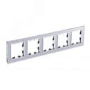 ATLASDESIGN NATURE рамка пятипостовая, ОРГАНИЧЕСКОЕ СТЕКЛО АЛЮМИНИЙ Systeme Electric