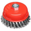 Корщетка-чашка, гайка М14, стальная витая проволока 100 мм, блистер