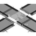 Крестообразный ответвитель для напольного короба под заливку, ширина - 250 мм, кратность - 1шт, PC - Пластик (поливинилхлорид)