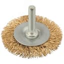 Кордщетка дисковая прямая, со шпилькой, стальная латунированная волнистая проволока 50 мм