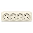 Розетка 4-м ОП 16А IP20 с заземл. сл. кость IONICH 1452