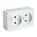 Розетка двухместная б/з 250В 10А серия София серебро STEKKER