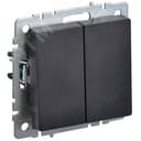 BRITE Выключатель двухклавишный проходной 10А ВС10-2-6-БрЧ черный BR-V22-0-10-K02 IEK