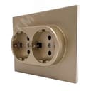 Розетка двухпостовая Ugra с/з с з/ш, механизм, 16А, 250В, шампань