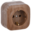 GLORY Розетка одноместная наружная с заземлением дуб