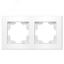 Рамка двухместная горизонтальная Афина белая (еврослот)