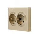 VESNA Розетка двойная с защитой от детей ПБТ золото
