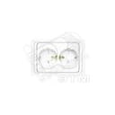 Розетка Валери двойная с заземлением с защитной шторкой белая Универсал