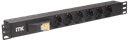 ITK PDU 6 роз. нем. ст. с автом.10А 1U, вх.С14 без каб. чер. (PH21-6D3)