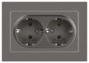 Розетка 2-м СП Accent 6-205-09 16А IP20 250В 2P+E Schuko AL/CU титан Intro Б0063500