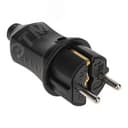 Вилка прямая влагозащищенная 2P+PE 230V, 16 А, IP44 каучук PROconnect 111-001-4 REXANT