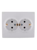 Розетка 2-м СП Karina с заземл. термопласт бел. LEZARD 707-0200-127B