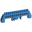 Шина NO-224-112 N ноль в комбинированном изоляторе на DIN-рейку ШНИ-8х12-12-Д-синий