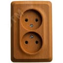 ЭТЮД Розетка угловая двойная открытой установки без заземления без шт. 16А 250B, бук Systeme Electric