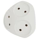 Разветвитель электрический SPx-3-W на 3 розетки без заземления 10А белый Б0053481 ЭРА