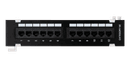Панель настенная, 12 портов, Кат.5e, RJ45/8P8C, неэкран., черная NETLAN EC-UWP-12-UD2