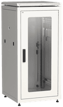 ITK Шкаф сетевой 19" LINEA N 28U 600х600 мм стеклянная передняя дверь, задняя металлическая серый (LN35-28U66-