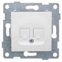 Розетка компьютерная RJ45 Ugra, механизм, двойной, белый