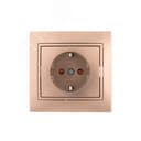 Мира Розетка с защитой от детей  светло-коричневаяметаллик