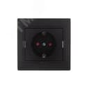 MIRA Розетка с защитой от детей керамика чёрный бархат со вставкой (10шт/120шт) Lezard