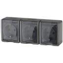 Розетка 3-м ОП Эра Эксперт 11-2406-03 16А IP54 16AX 250В 3х2P+E защ. шторки сер. Эра Б0020723