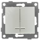 Выключатель двухклавишный Bravo инд, механизм, 10А, 250В, жемчуг