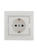 Розетка 1-м СП Mira 16А IP20 с заземл. с бел. вставкой керамика бел. LEZARD 701-0202-122