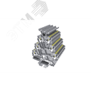Клемма TP 3-уровневая угловая,с уравниванием потенциала, с держателем маркировки, Push-in, сечение 2,5 мм. кв., желто-зеленая