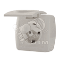 DEMET Розетка с заземлением с крышкой наружная белая