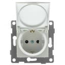 Розетка однопостовая Ugra с/з с з/ш и крышкой, механизм, 16А, 250В, жемчуг