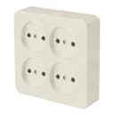 Розетка четырехместная квадратная б/з 250В 10А серия София слоновая кость STEKKER