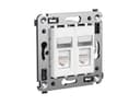Розетка RJ-45 в стену, кат.6 двойная экранированная, Avanti, "Белое облако" DKC 4400394