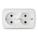 Розетка Электра двойная с заземлением белая
