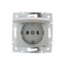 KARINA Розетка с/з с крышкой ПБТ матовое серебро (10шт/120шт)