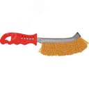 Кордщетка с изогнутой пластиковой ручкой, латунированная тип В