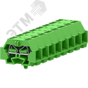 Клемма TB 2-2 с бок. подключ. с защелк. ножками, зеленая