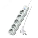 Удлинитель 3м, ПВС 3х0.75 5  гнезд, заземление, выключатель 10А белый