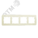Рамка четырехместная, скрытой установки, цвет слоновая кость