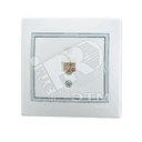 Мира Розетка RJ 11 белый с вставкой серый