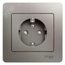 GLOSSA розетка с заземлением со шторками в сборе платина Systeme Electric