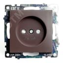 Розетка одноместная с защитной шторкой (механизм) б/з, 250В, 10А, серия Катрин, шоколад Stekker