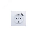 ZIMA Розетка с/з + USB разъем белая Lezard