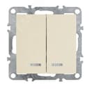 Выключатель 2-клавишный с индикатором (механизм), серия Эрна, , слоновая кость