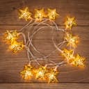 Гирлянда светодиодная на солнечной батарее Звезды 12 LED ТЕПЛЫЙ БЕЛЫЙ 12 метра 303070