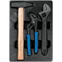 Набор переставные клещи, разводной ключ и молоток, ложемент, 3 предмета